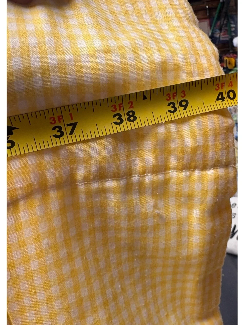 Vintage Handmade Yellow Teddy Bear Appliqué Baby Quilt with Red Balloon